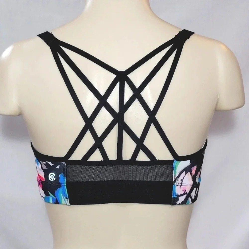 SMALL Champion N9688 Strappy Cami Wire Free‎ Sports Bra Multicolor Print NWT